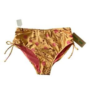 SANDFLOWER, SIZE L, SWIM BOTTOM. PEACH FLORAL